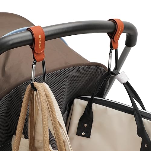 Miniatura 4 de Paquete de 4 ganchos universales para cochecito de bebé para colgar bolsas y compras, prácticos ganchos para cochecito, accesorios perfectos para