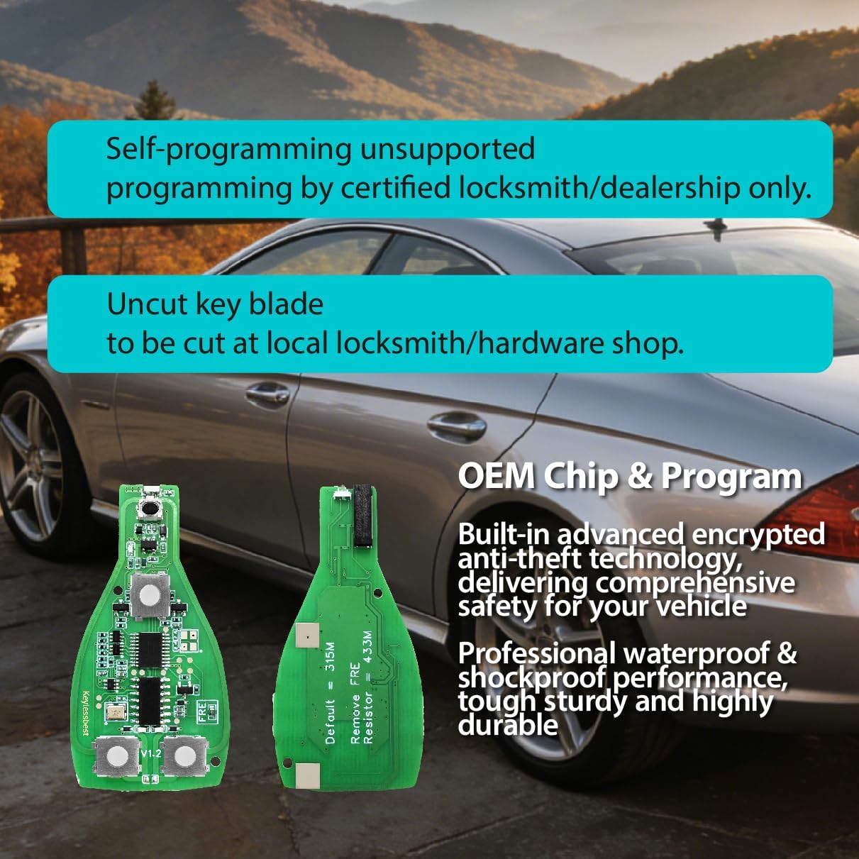 Key Fob Replacement for 1997-2016 Mercedes Benz C CL E G GL ML R S Class IYZ3312 315MHz 4 Buttons