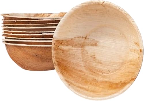 TXV Mart - Cuencos desechables de hoja de palma de 6 pulgadas, 20 paquetes, 100% naturales, biodegradables y compostables, resistentes, bodas, disponible en Yaxa Peru