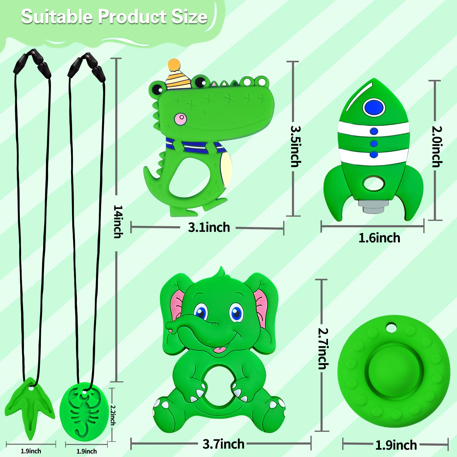 6PCS Sensory Chew Necklace - Image 2