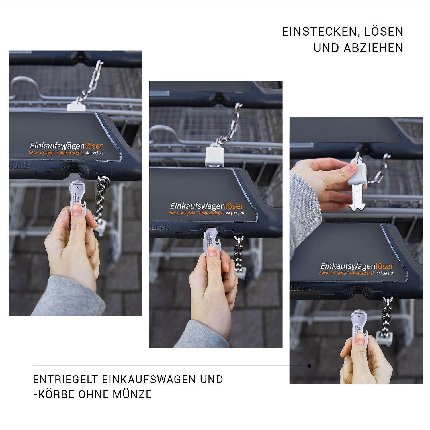 CODE24 EINKAUFSWAGENLÖSER PORTA Chiavi/Gettone Carrello Spesa Pratico
