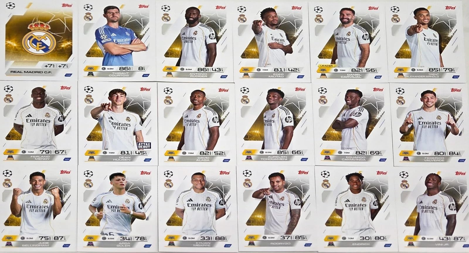 Amazon.com: Match Attax 2025 2026 Real Madrid Base Card Team Set