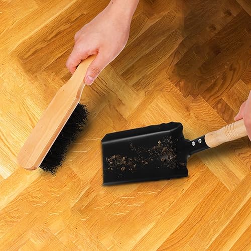 Miniatura 4 de GANAZONO 1 juego de pala de carbón y cepillo para el hogar, pala para chimenea y cepillo para chimenea, herramientas para fogata de chimenea, sartén