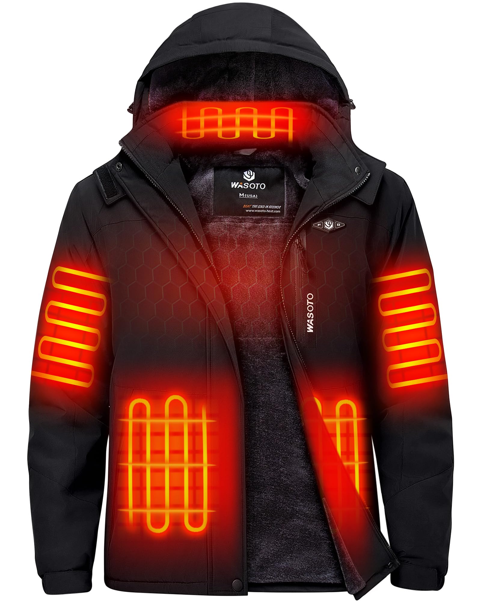 WASOTO Heated Jacket with Fur Lining