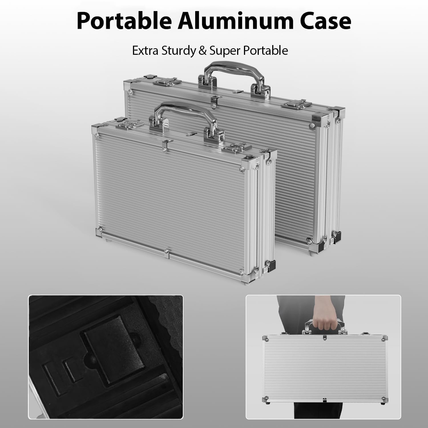 Set da poker da 500 pezzi con custodia in alluminio e chip professionali da 11,5 g, 2 mazzi più 5 dadi da poker impermeabili, kit da poker da casinò