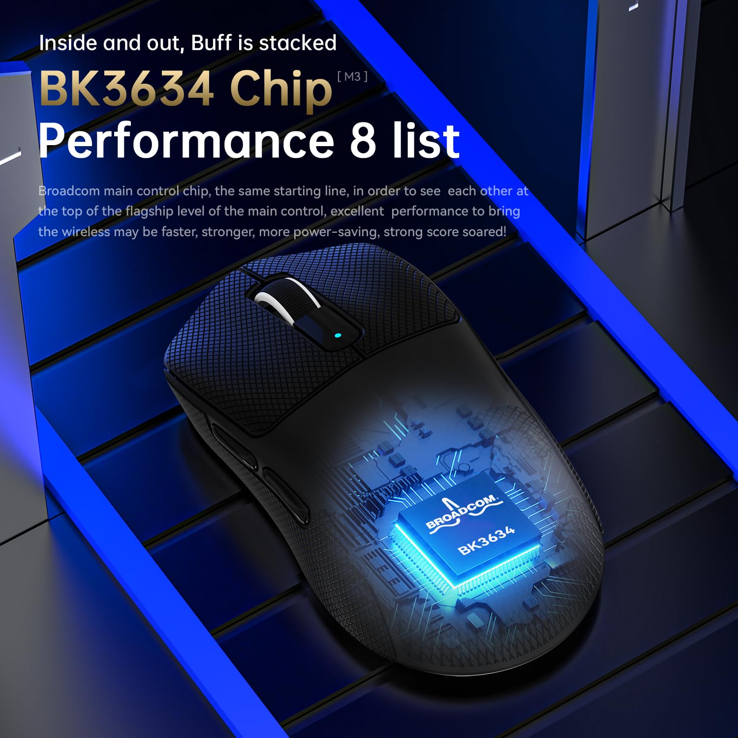 MAMBASNAKE M3 39g SUPERLIGHT Mouse, PixArt PAW3395PRO Gaming Sensor, BT/2.4G Wireless/Wired Gaming Mouse, 6 Adjustable DPI up to 40000, 200 Hrs Battery, Office Mice for Win11/Xbox/PS/Mac (Black)