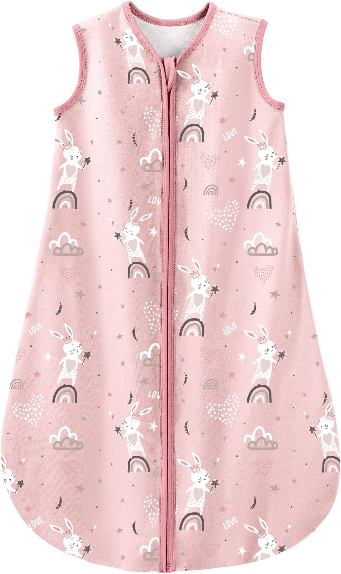 Looxii Baby Sleeping Bag 0.5 TOG 100% Cotton Soft Newborn Sleepsack Unisex Baby Wearable Blanket for Boys and Girls 0-6 Months - Pink