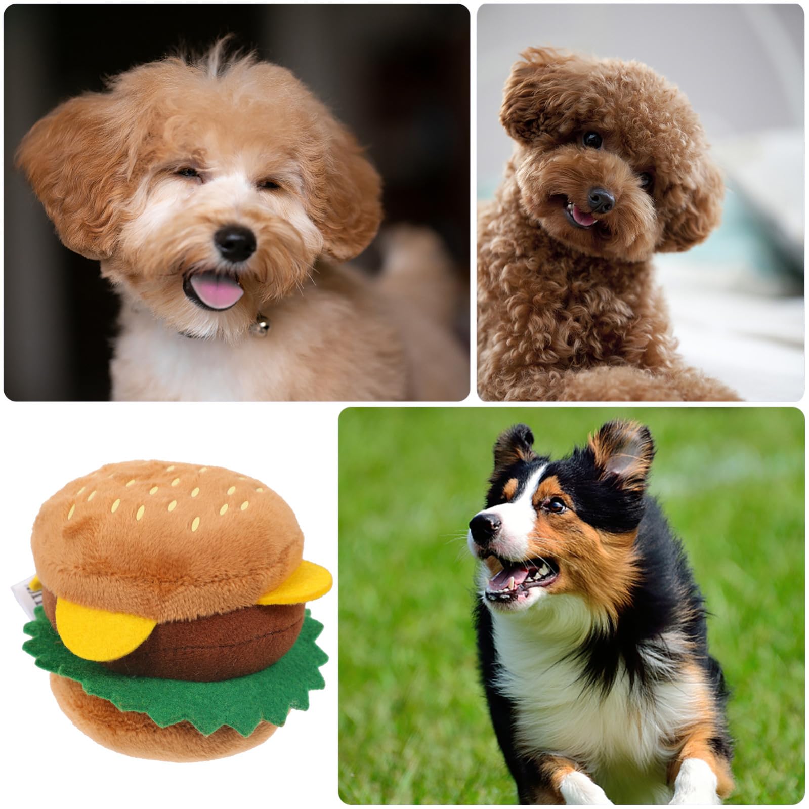 Toyvian Jouet Sonore pour Chien en Peluche, Imitation Alimentaire, Couinement, pour Chiot, Jeu et Mastication, 2 Usages, 100% Amusant