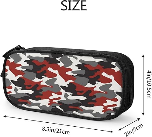 Miniatura 2 de Estuche para lápices de camuflaje, organizador de gran capacidad con 2 compartimentos y cremallera duradera