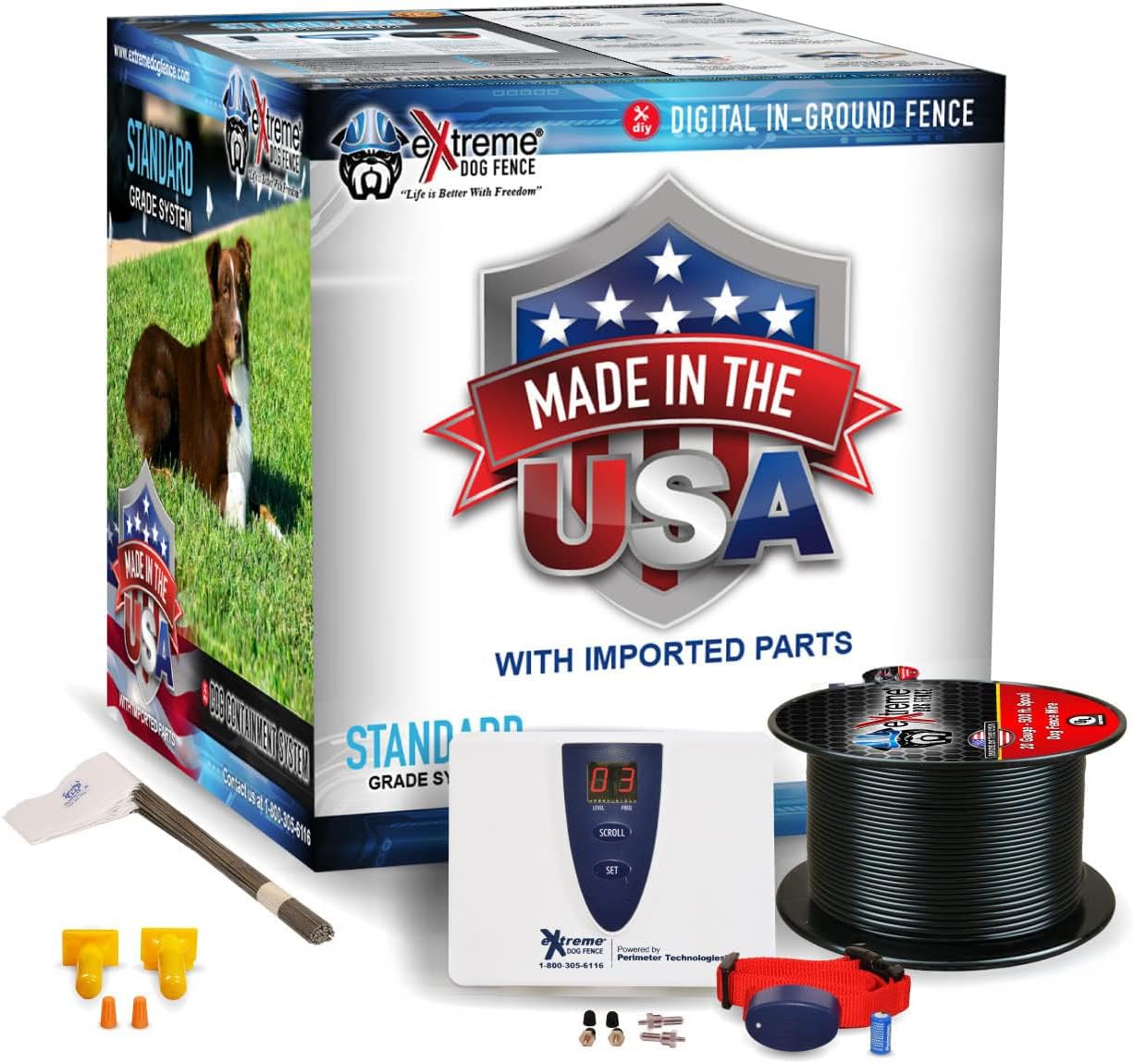 Underground Electric Dog Fence Premium - Standard Dog Fence System for Easy Setup and Superior Longevity and Continued Reliable Pet Safety - 1 Dog | 500 Feet Standard Dog Fence Wire…