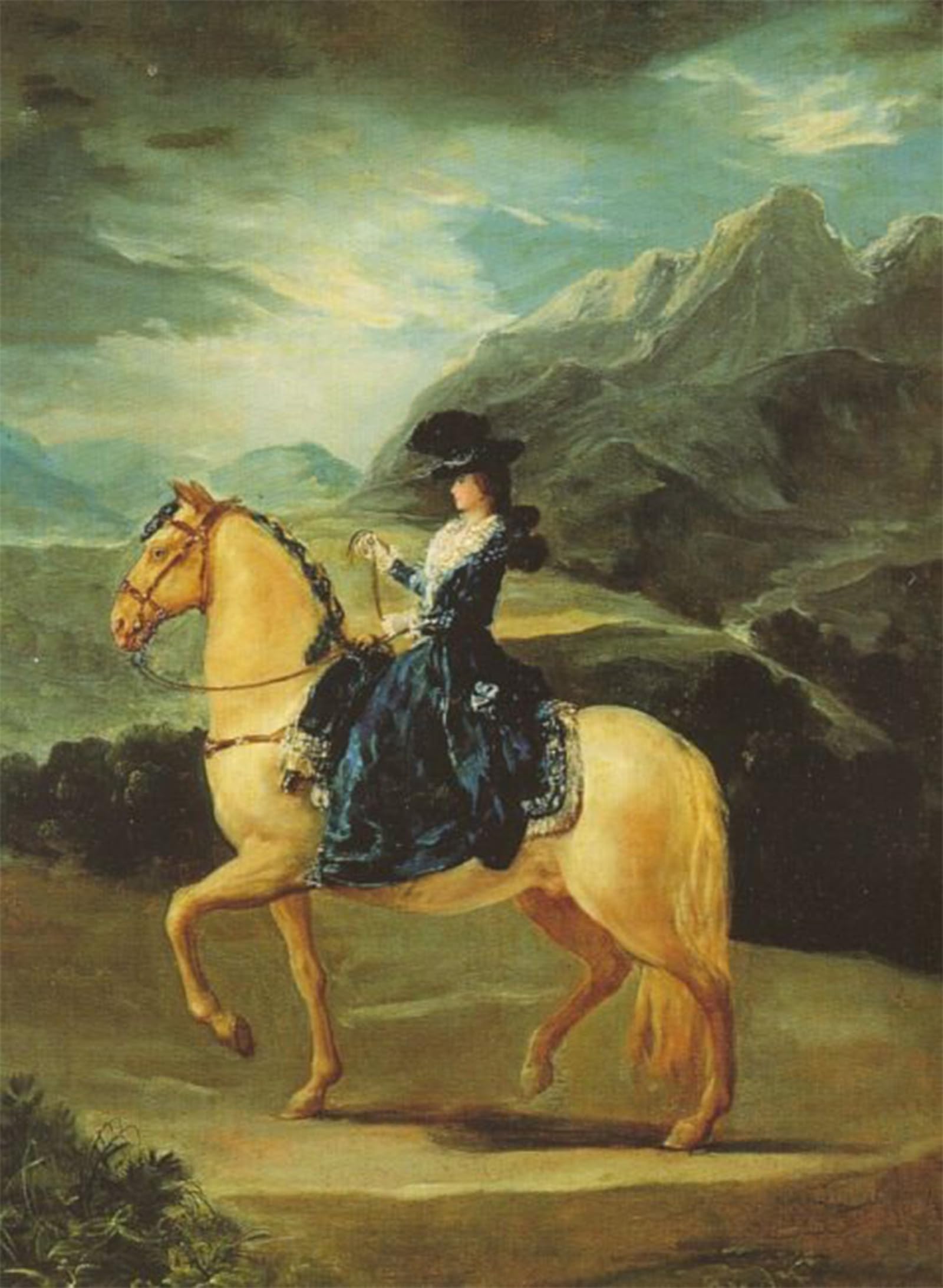 Artxlxxbn No Frame Famous Painting Art Wall Decor Abstract Art Picture Maria Teresa Of Vallabriga On Horseback By Francisco De Goya Animal Pictures For Home Decor 60X90cm