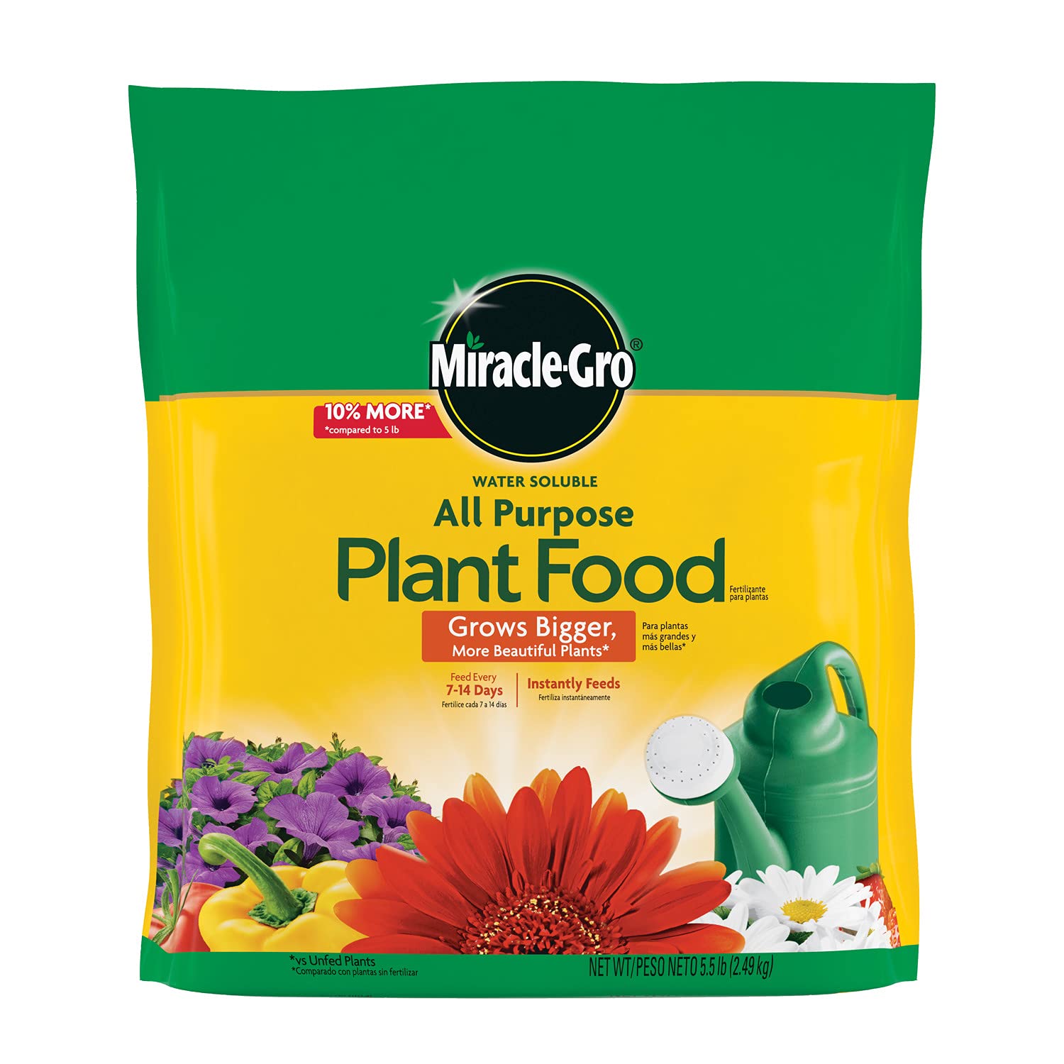 Miracle-Gro Water Soluble All Purpose Plant Food, Feed Flowers, Vegetables, Roses, Shrubs, and Houseplants, 5.5 lb.
