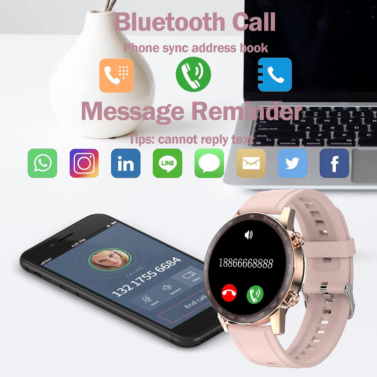 Buy 1 get 1 Smart Watch for Android Phones iOS Bluetooth Call Music Heart Rate Monitor Sleep Monitor Blood Pressure Monitor Pedometer Calorie Counter Message Reminder Smartwatch Waterproof Watches for Women Top Rated Smart Watch for Android Phones iOS Bluetooth Call Music Heart Rate Monitor Sleep Monitor Blood Pressure Monitor Pedometer Calorie Counter Message Reminder Smartwatch Waterproof Watches for Women