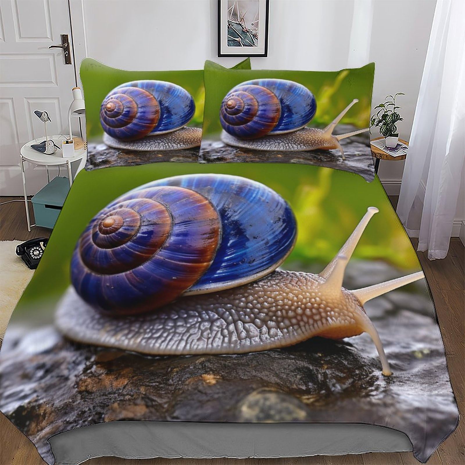 Housse couette escargots 3D pour des nuits paisibles et réconfortantes