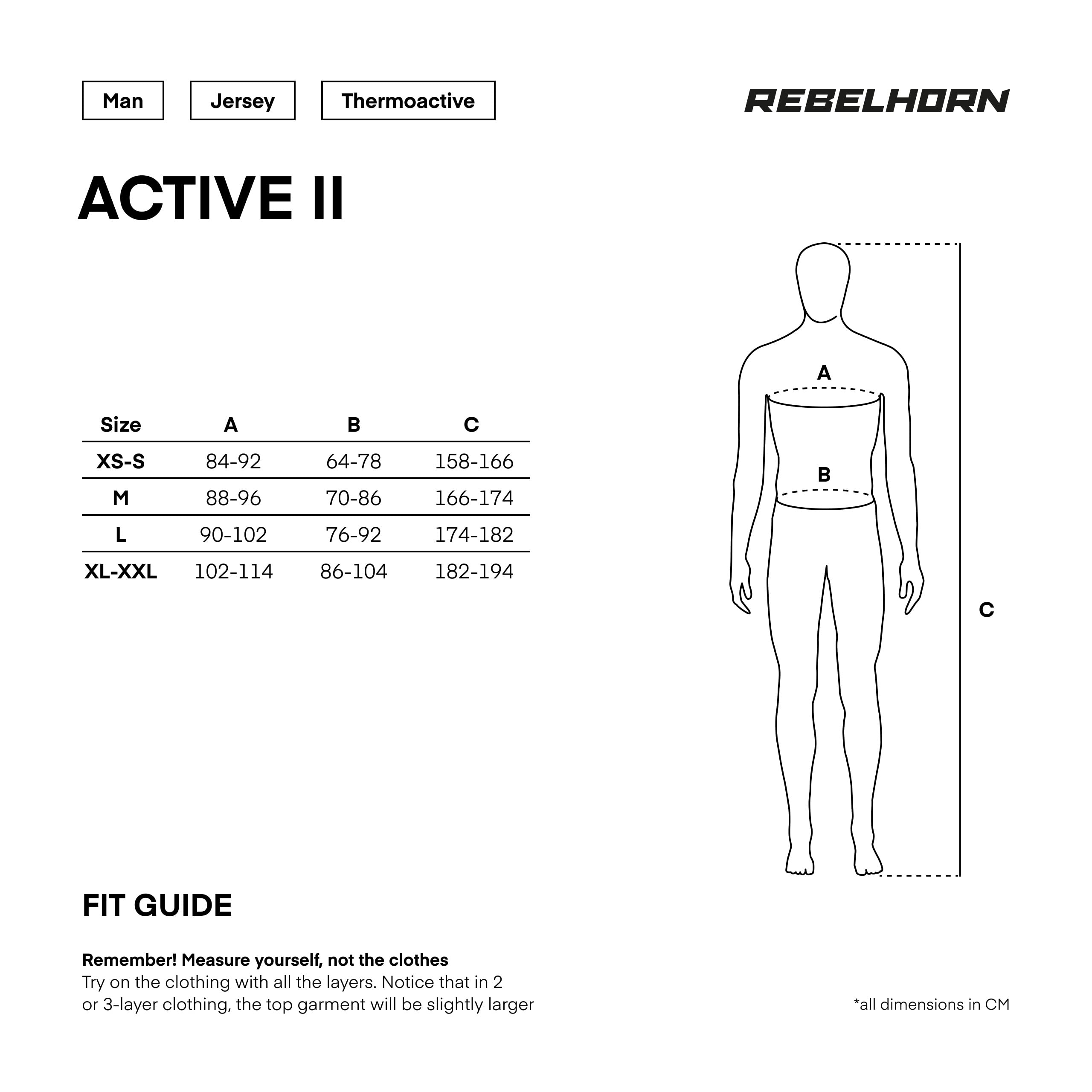 REBELHORN Active II Maglia Termica Uomo | Manica Lunga | Biancheria Termica | Maglietta Funzionale | Assorbe l'umidità | Traspirante | Zone di Compressione | Abbigliamento Moto Termico