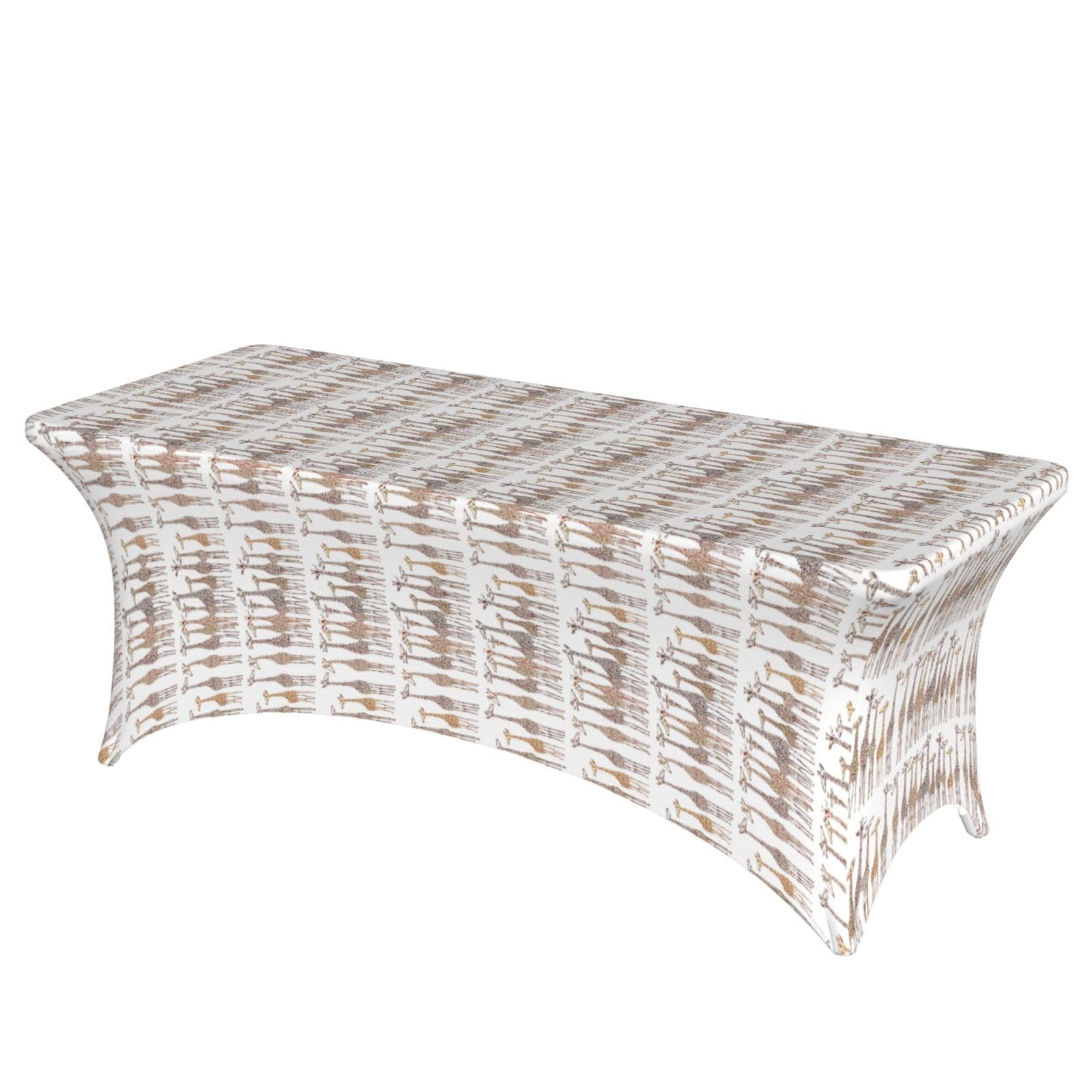AYYQWE Cute Cartoon Funny Giraffes Print Elastic Rectangular Tablecloth For Banquet Outdoor Picnics Office Table Cover
