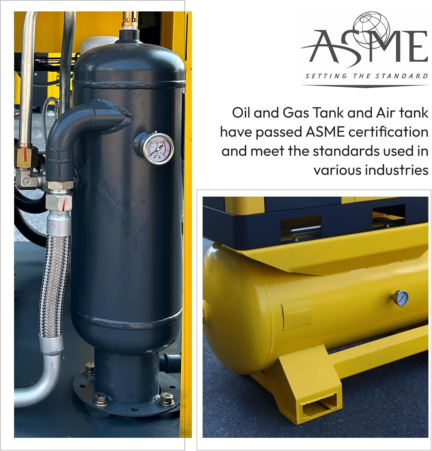 4-in-1 Variable Frequency Rotary Screw Air Compressor 5.5KW 7.5HP 230V 3Ph 29CFM, Screw Air Compressor with Dryer, Air Tank & Filter for Workshop & Factory TF5.5-8