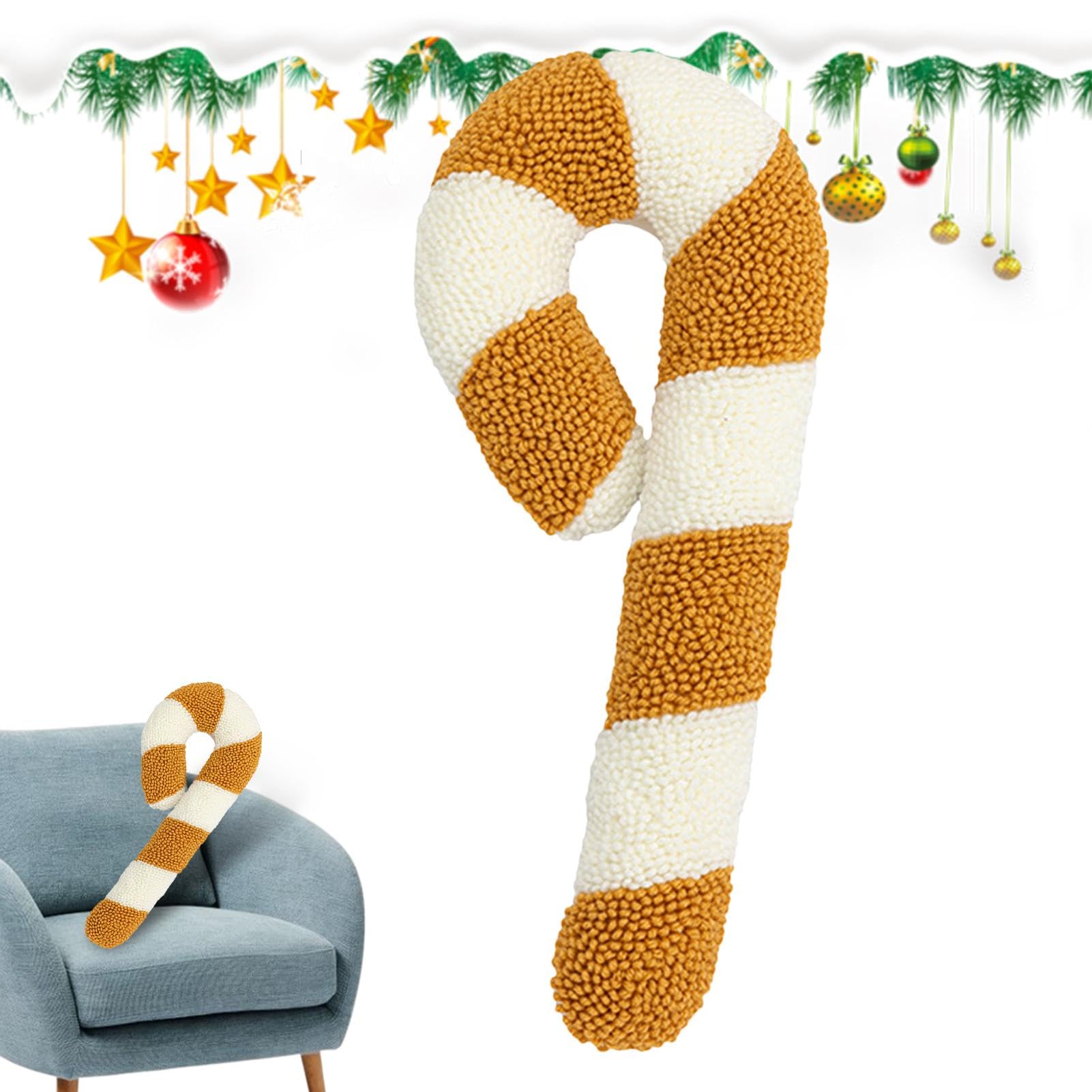 Coussin Canne à Sucre De Noël - Oreiller Décoratif En Peluche, Forme De Bonbon, 35 Cm (rose)
