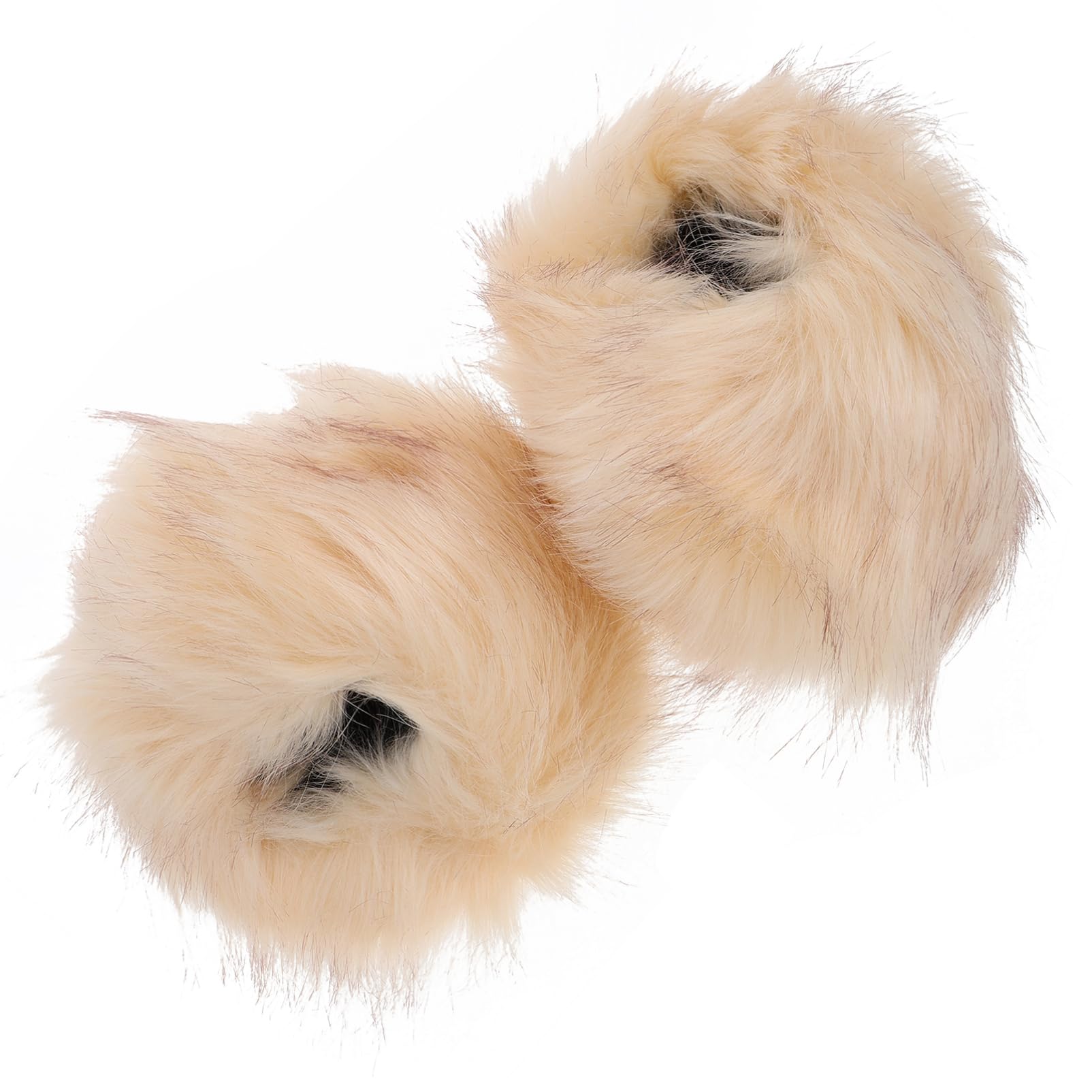 FOMIYES 1 Pair Faux Wrist for Women Durable Fluffy Arm Warmers with Elastic Fit Beige Furry Wrist Bands for Comfortable Wear for Stylish Layering