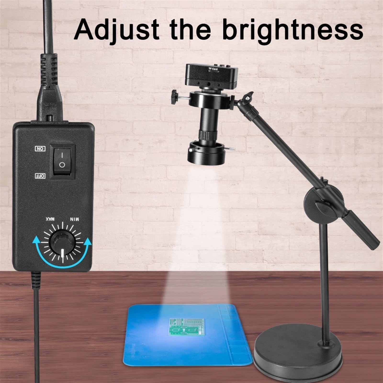 Przemysłowa Kamera Cyfrowa Z Mikroskopem 38 MP HDMI Wyjścia USB 130X C-Mount Stojak Na Obiektyw 40 Lampa Oświetlająca LED Precyzyjny Najwyraźniejszy(F Camera Lens Light)