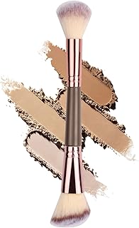 Hoxfly Foundation Makeup Brush, Double Ended Makeup Brush, Blush Brush, Contour Brush, Dense Bristles, Soft Makeup Brush for Foundation Contouring Blush Concealer Powder Highlight