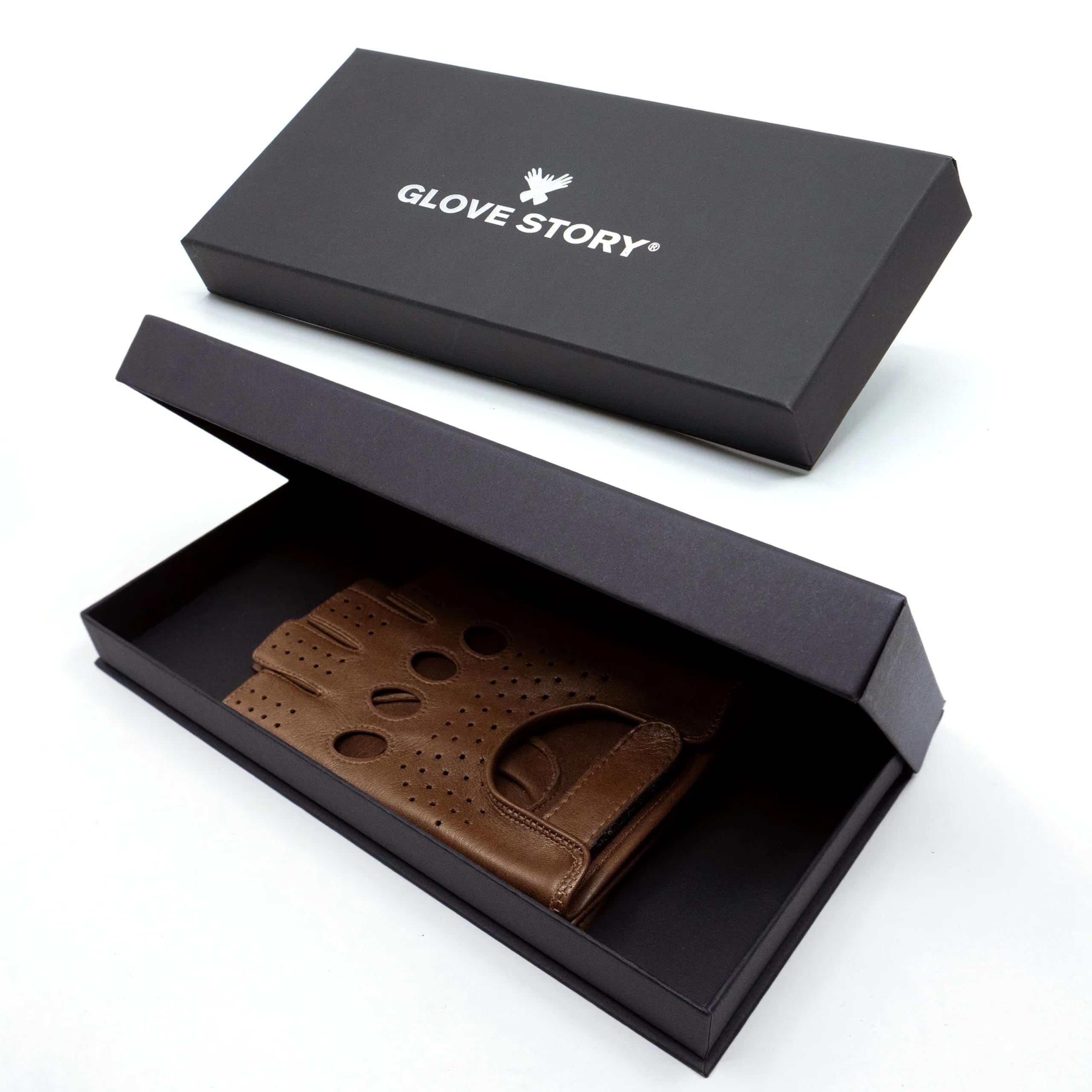 GLOVE STORY Guantes de conducción sin dedos para hombre en cuero de cordero negro sin forro | Libertad de movimiento & Estilo esencial | Accesorio ligero para precisión táctil & encanto retro