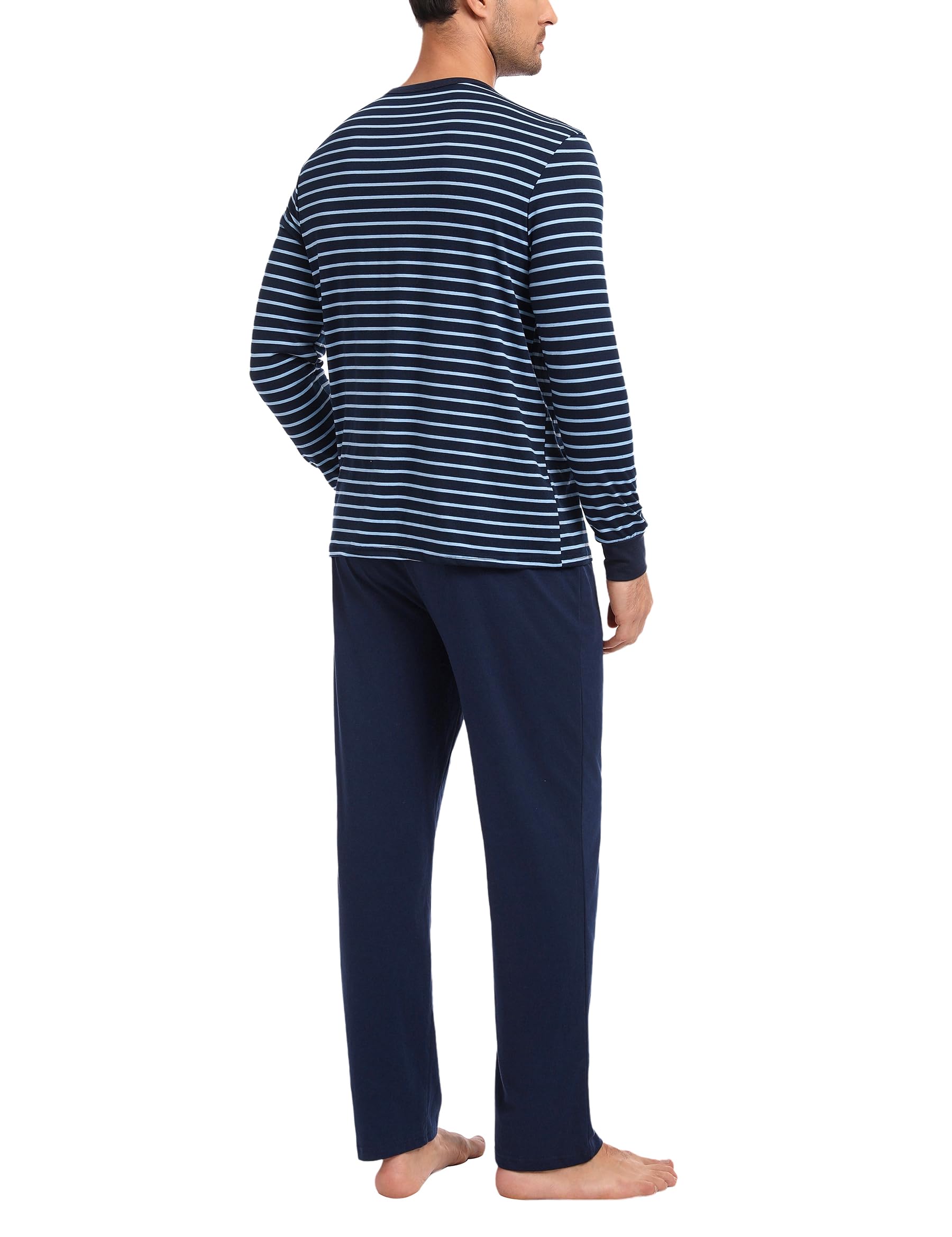 Leversic Pigiama Uomo Invernale Pigiama Uomo Cotone Pigiami da Uomo Lungo Pigiama Uomo Lungo Leggero Set Pigiama da Uomo S-3XL