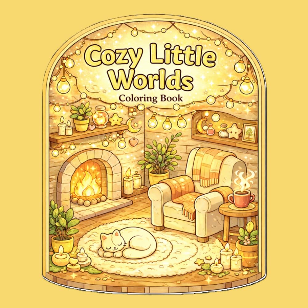 Cozy Little Worlds: A Relaxing Coloring Book for Adults
