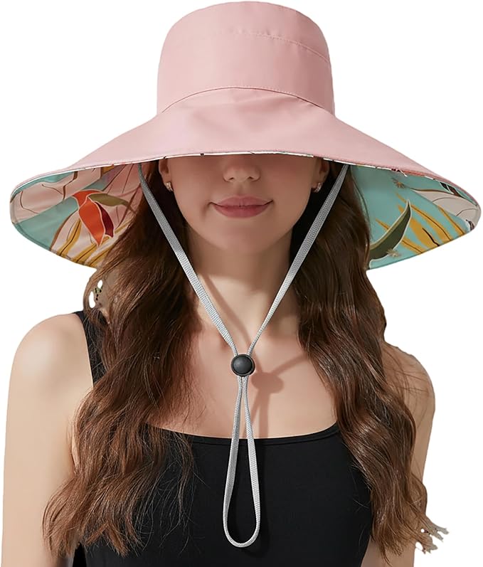 Sombrero reversible de mujer con ala ancha para sol miniatura 2