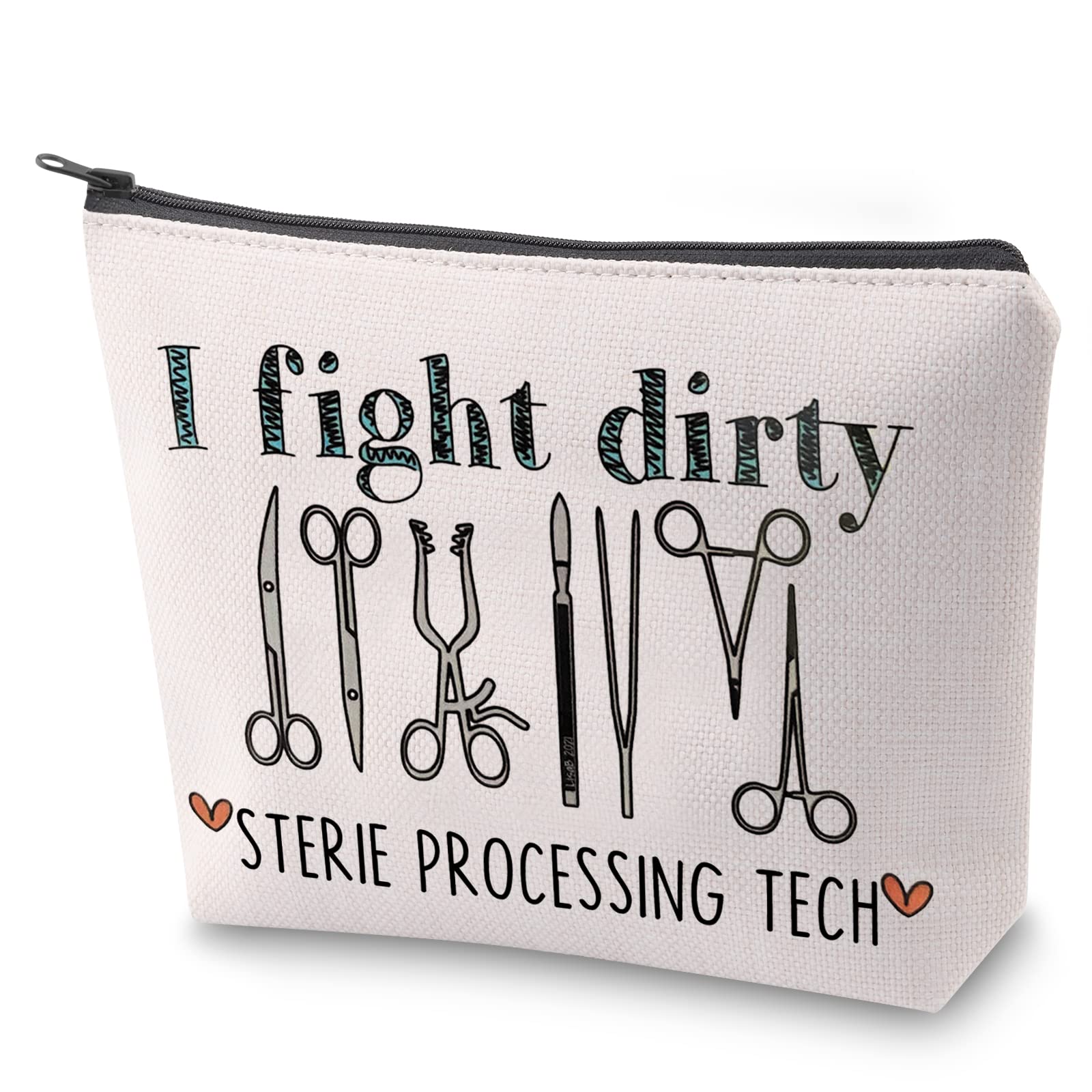 ZJXHPO Surgical Technician Cosmetic Bag Gift I Fight Dirty Sterie Processing Tech Makeup Bag With Zipper Surgical Tech Thank You Gift (Fight Dirty)
