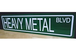 HEAVY METAL BLVD METAL STREET SIGN 24 x 6 1980's 80's HAIR...