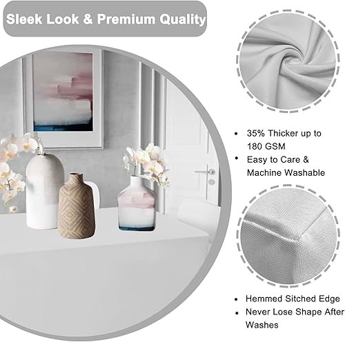 Miniatura 10 de Paquete de 2 manteles rectangulares ajustables color fucsia de 48 x 24 pulgadas para mesa de 4 pies en poliéster lavable, mantel de 4 pies para mesa