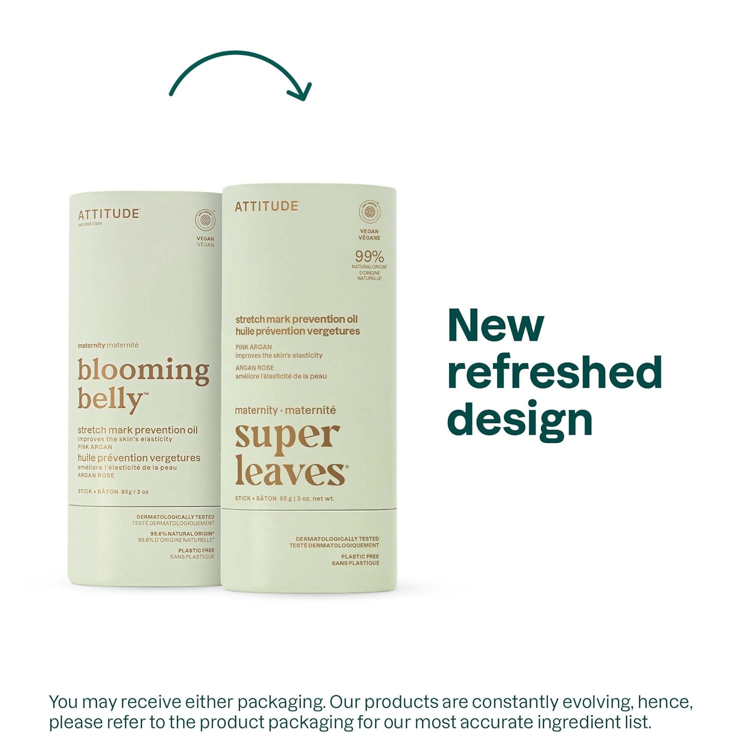 ATTITUDE Plastic-Free Pregnancy Stretch Mark Prevention Oil, EWG Verified, Dermatologically Tested, Plant and Mineral-Based, Vegan Maternity Products, Pink Argan, 3 Ounces - Image 2