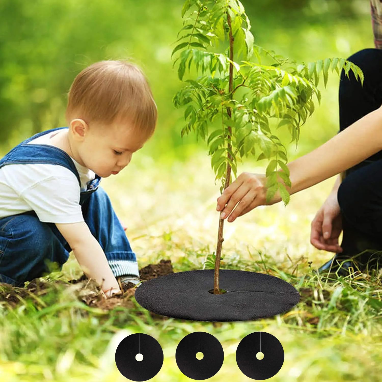 20 Pezzi Anello di Protezione per Pacciamatura, Anelli Pacciamatura Anti Erbacce, Anello di Pacciamatura per Alberi, Riutilizzabili, per Protezione delle Radici Contro Le Erbacce