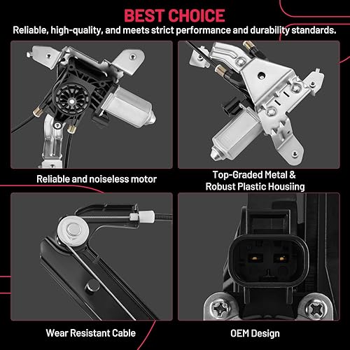 Vista 52 de BDFHYK 741-645 Elevalunas eléctrico con motor para automóvil delantero derecho del pasajero para Chevy Silverado, Tahoe, Suburban, Avalanche