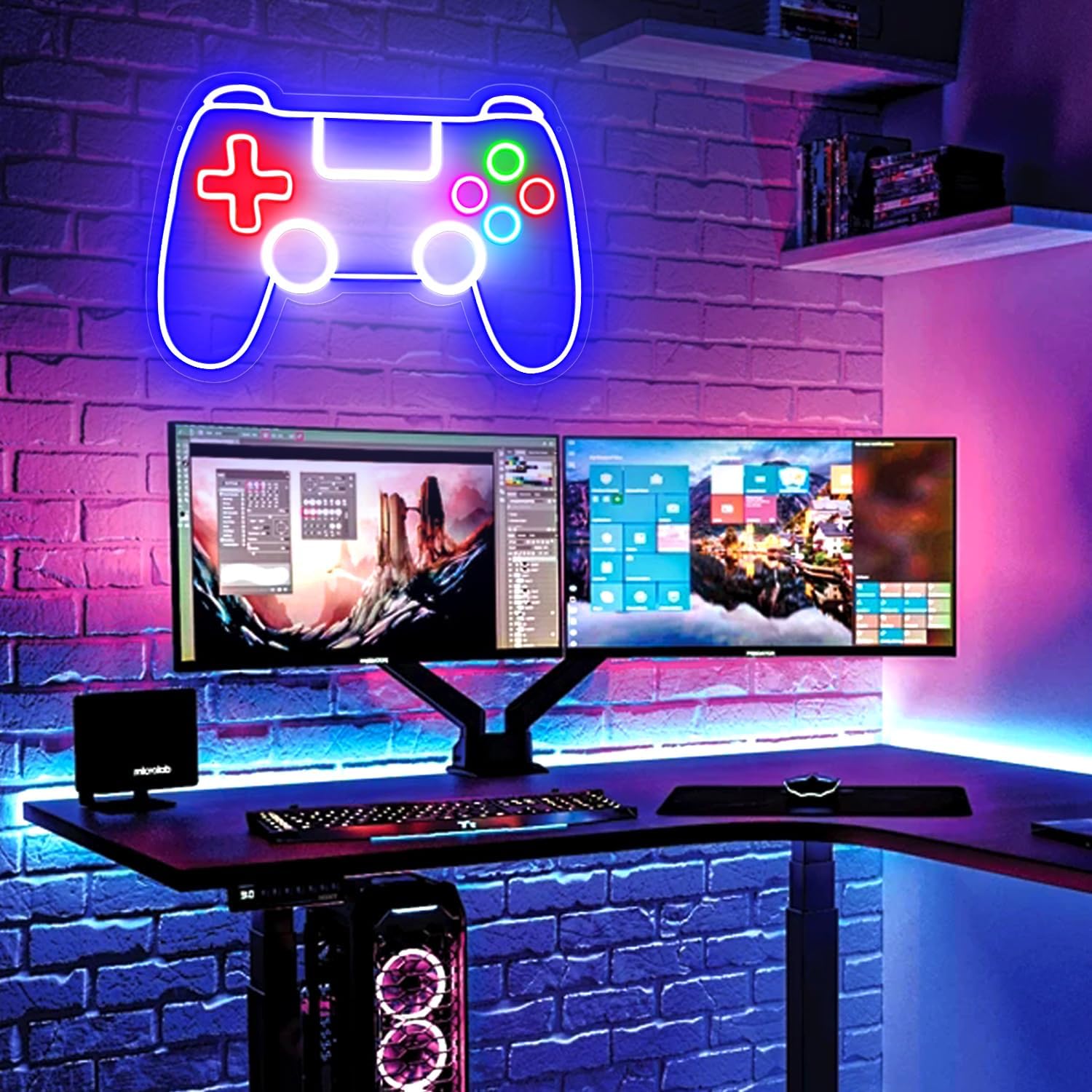 Gamepad Neon Sign - Dimmable USB Powered LED Light for Game Room/Teen Boy Bedroom Decor, Birthday Christmas Gift for Gamers - Image 5