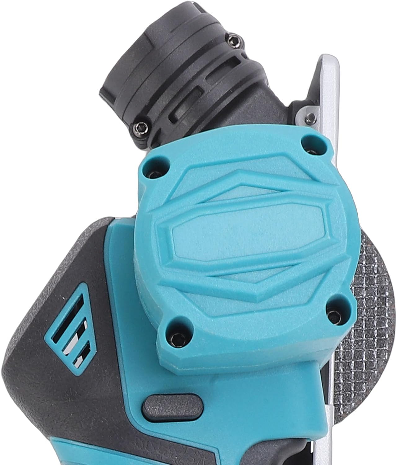 Mini circular saw, handheld, with a 3 inch blade and dust cover, suitable for wood, tile, plastic, and thin metal