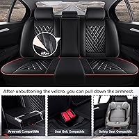 Vista 4 de Fundas de Asiento de Coche para Nissan Murano 2003-2026, Funda de Asiento Completa de Piel Nappa Impermeable, Protector de Asiento Automotriz negro