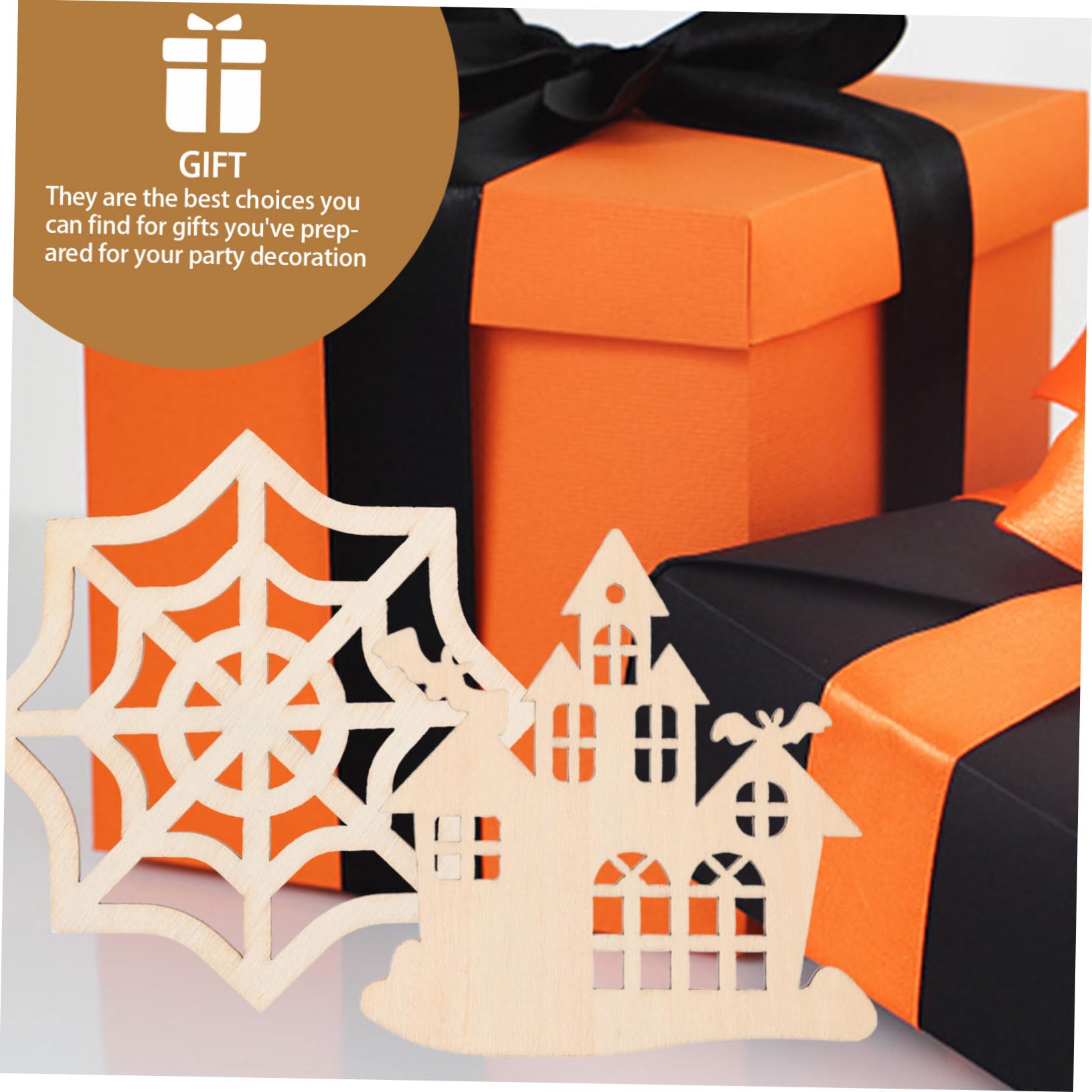 Angoily 250 Pezzi Fette Legno Halloween Creative per Lavoretti Fai da Te Decorazioni Festa in Legno Non per Manuale