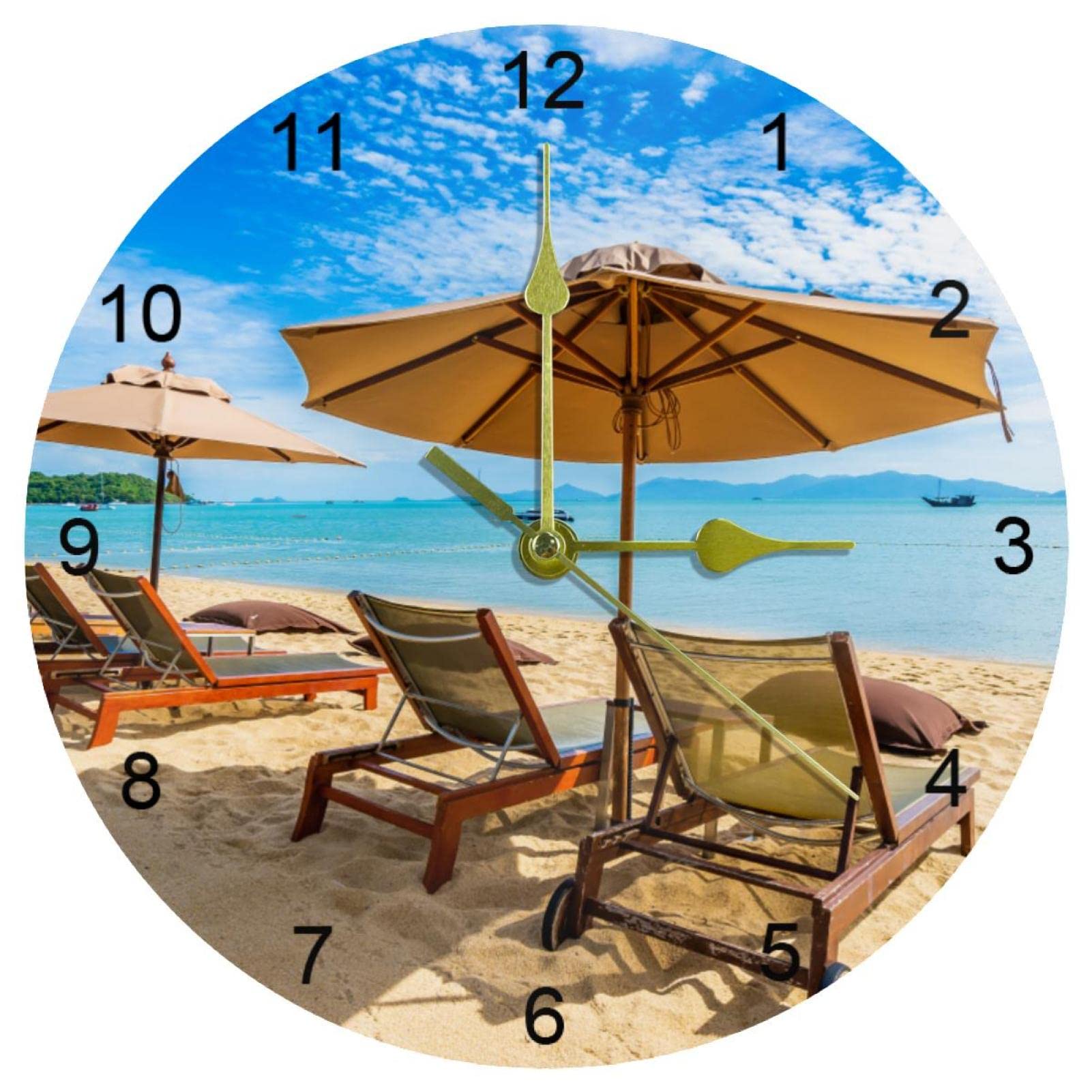 Horloge murale plage tropicale pour cuisine et salon chaleureux
