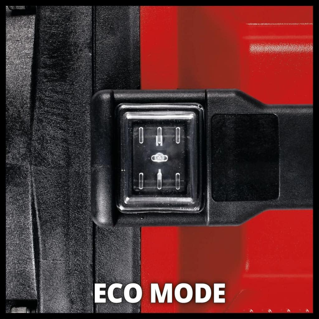 Close-up of the ECO mode switch on the Einhell AQUINNA 36/30 pump's handle.