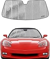 Vista 10 de Parasol de parabrisas para Chevy Corvette C7 2014-2019, reversible plateado/negro