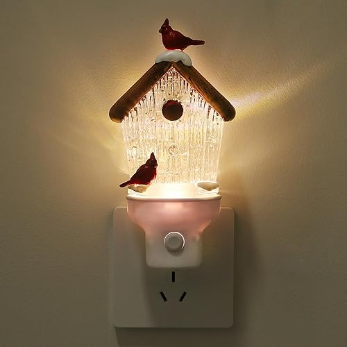 Miniatura 19 de Luz nocturna de Navidad enchufable a la pared, luz nocturna de agua con purpurina con opciones USB/tomacorriente, luz nocturna decorativa de