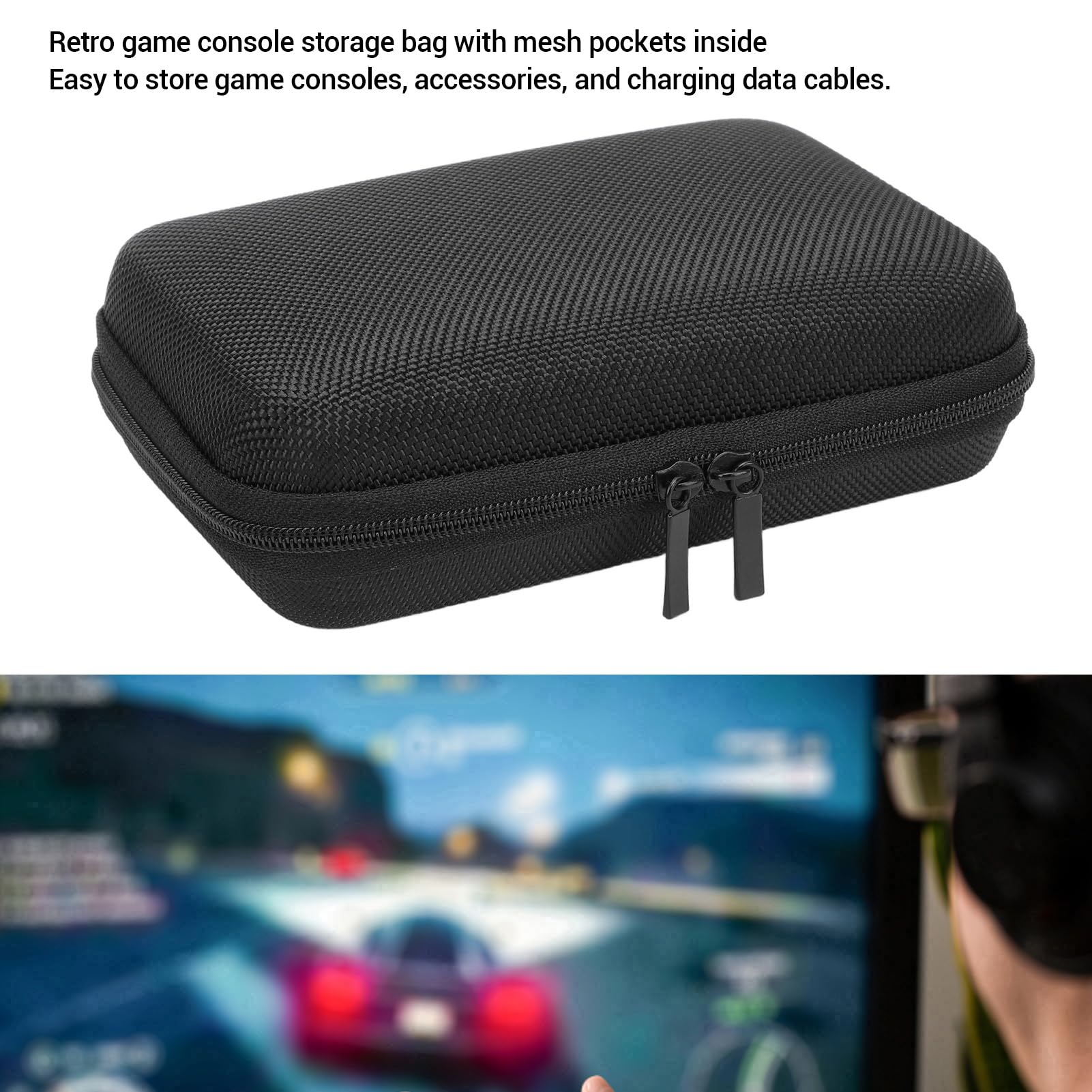 Game Console Carrying Case Retro Protective Shell Compact Box for Travel