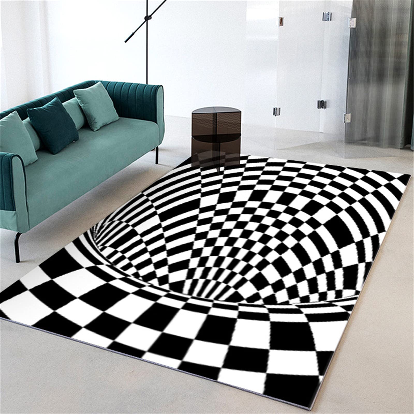 Tapis cascade 3D avec effet d'illusion de pierre déchiré, tapis de sol
