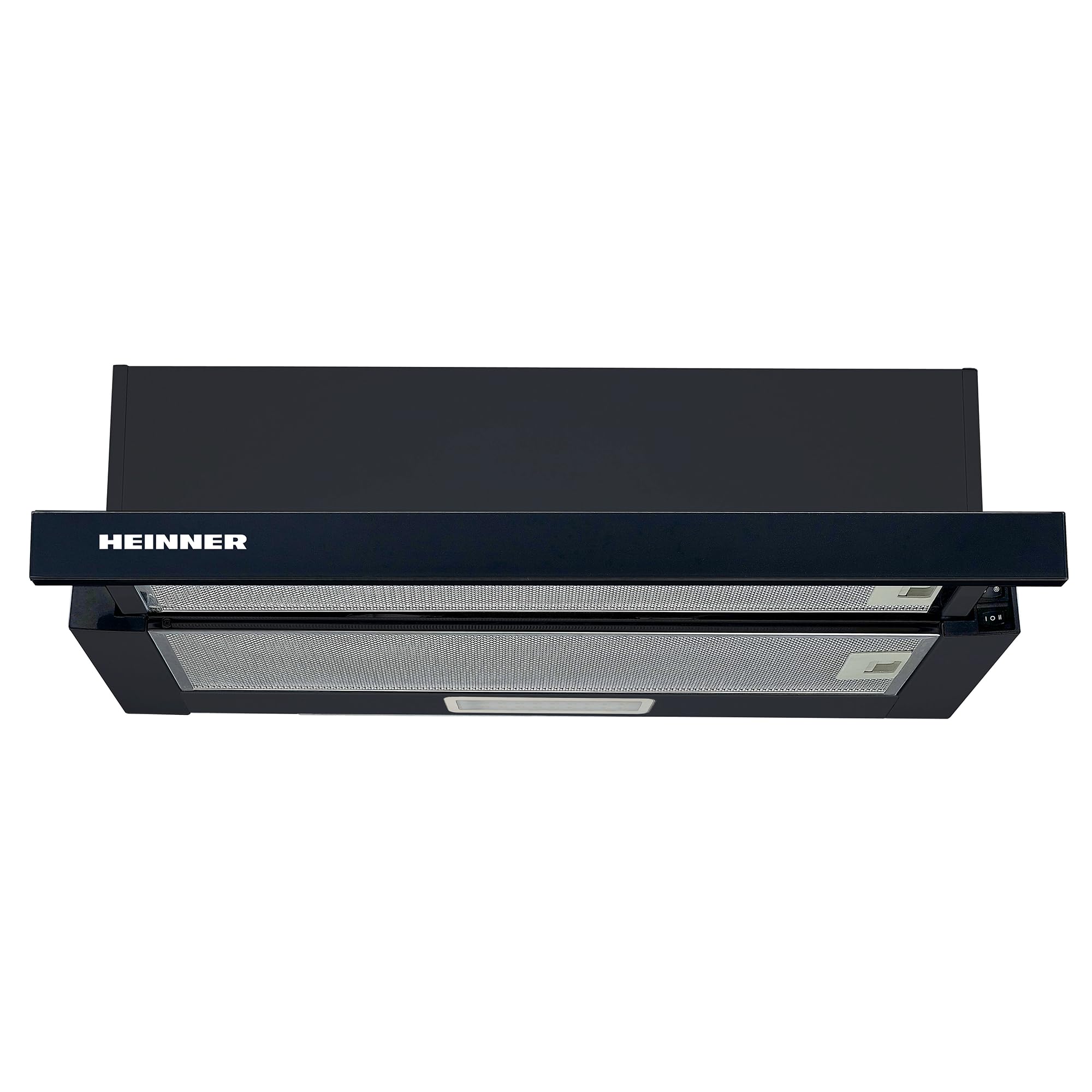 HTCH-440GBK Einbauherd | Teleskop | 60 cm Dunstabzugshaube | 329,6 m³/h Absaugleistung | LED-Beleuchtung | 2 Geschwindigkeitsstufen | Schwarz | 5 Jahre Garantie