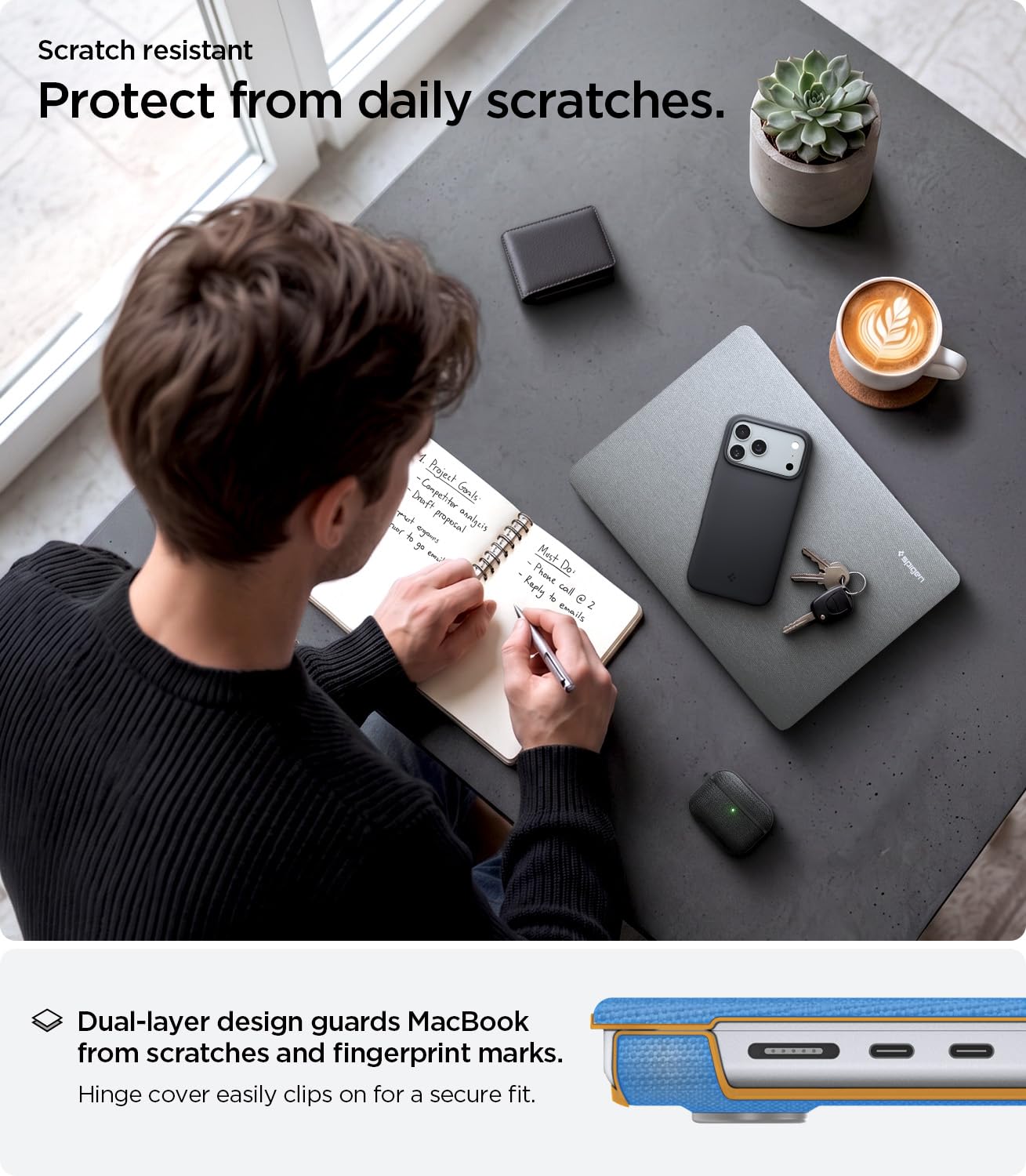 Spigen Urban Fit Funda para MacBook Pro 14 Pulgadas | Funda para M5/M4/M3/M2/M1/Pro/Max (2026-2021) con Textura de Tejido Premium, Confort Ligero - Heather Gray
