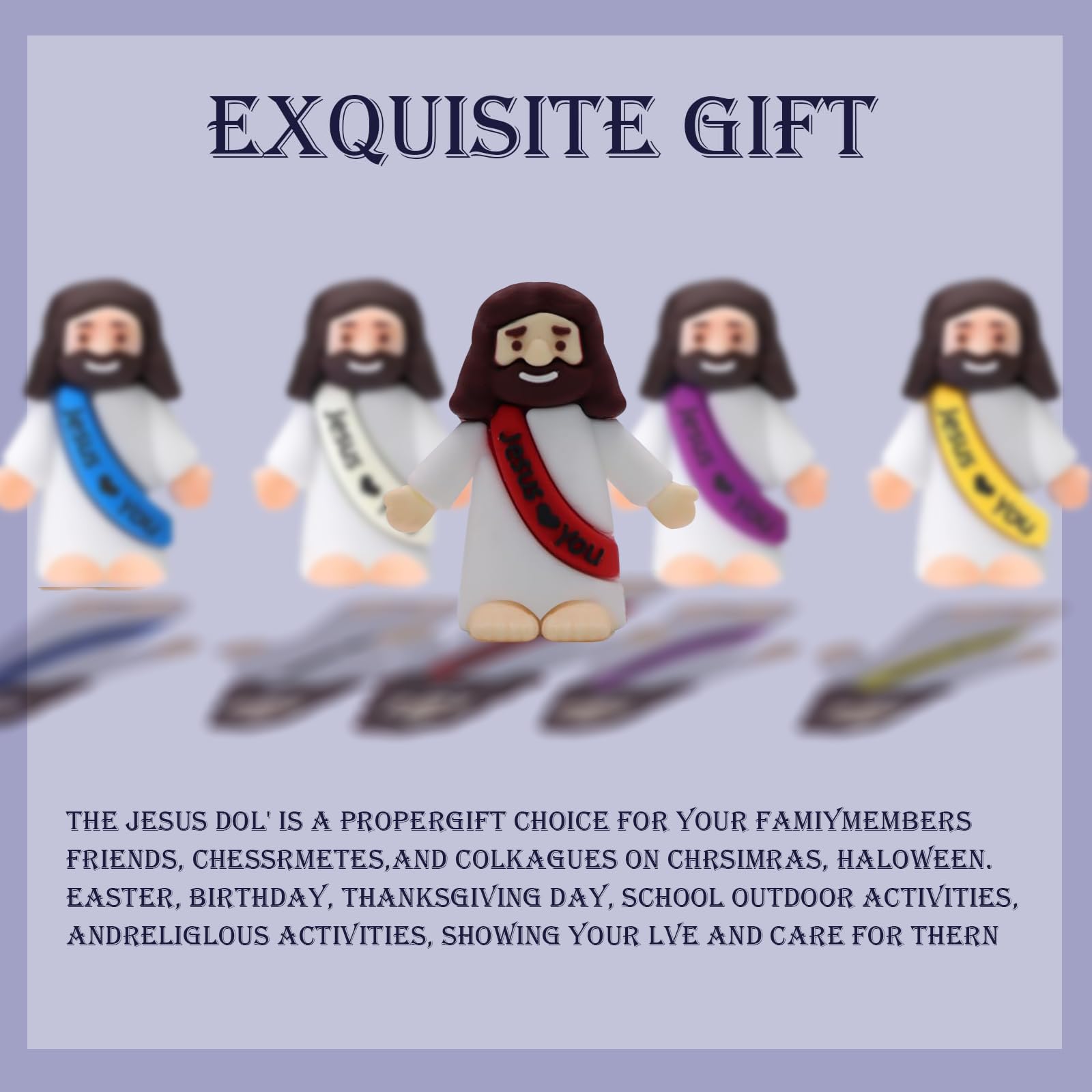 30PCS Little Jesus Figures, Mini Jesus Figurines in Bulk, Multicolor Tiny Jesus Figures, Miniature Figurines to Hide and Seek Religious Gifts for Easter Egg Stuffers