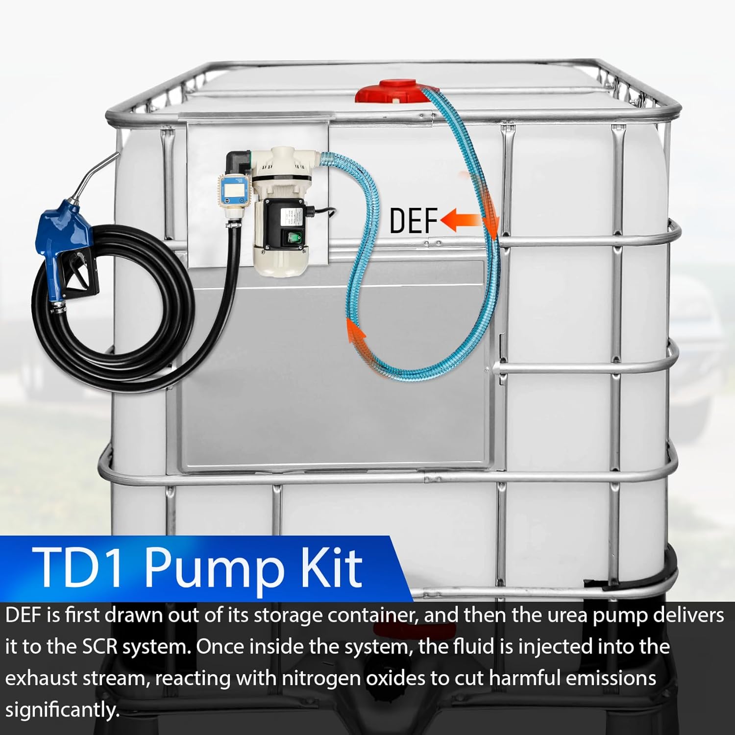 2026 Upgraded DEF Transfer Pump Kit, 10 GPM (40 LPM) 110V AC 550W Electric Urea Pump with K24 Flow Meter, Stainless Steel Shelf, 4.3/4 Black Flowline 4 Meters,1 Inch Into the Oil Pipe 2 Meters