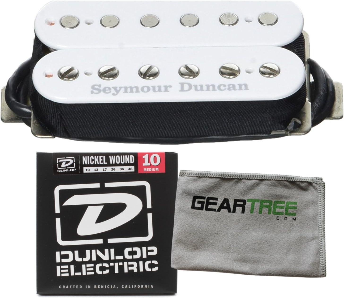 Seymour Duncan SH-4 JB Model Humbucker Pickup (White) w/Geartree Cloth and Pack